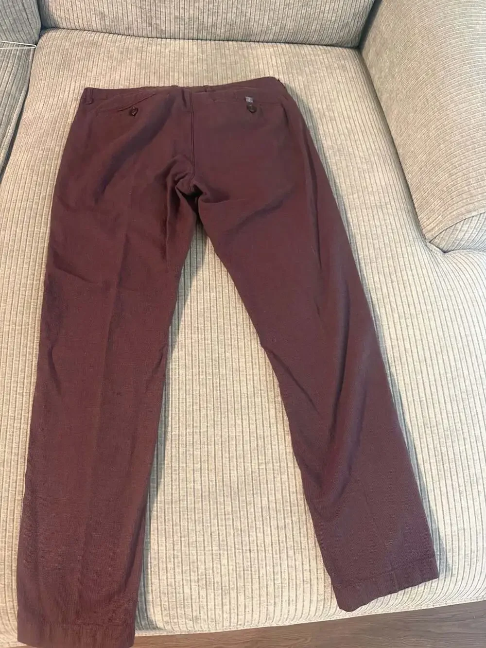 Ted Baker London Men's Burgundy Micro-Textured Chino Trousers